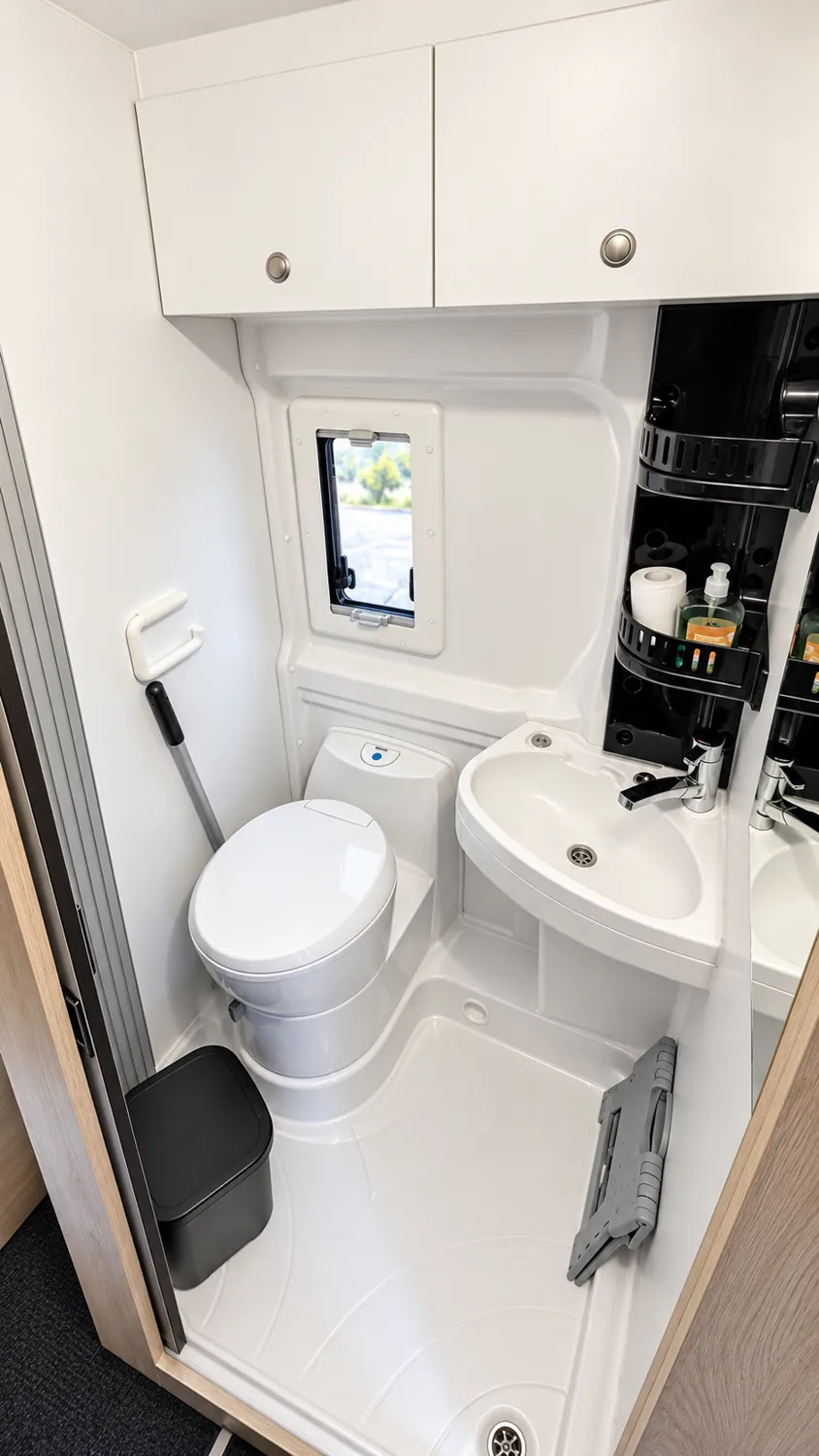 Baño con lavabo y WC cassette